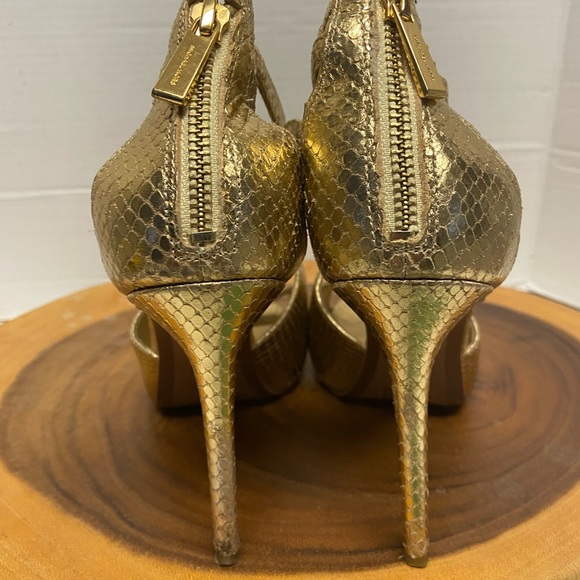 Michael Kors Gold Snakeskin Stiletto Heels - Picture 5 of 9